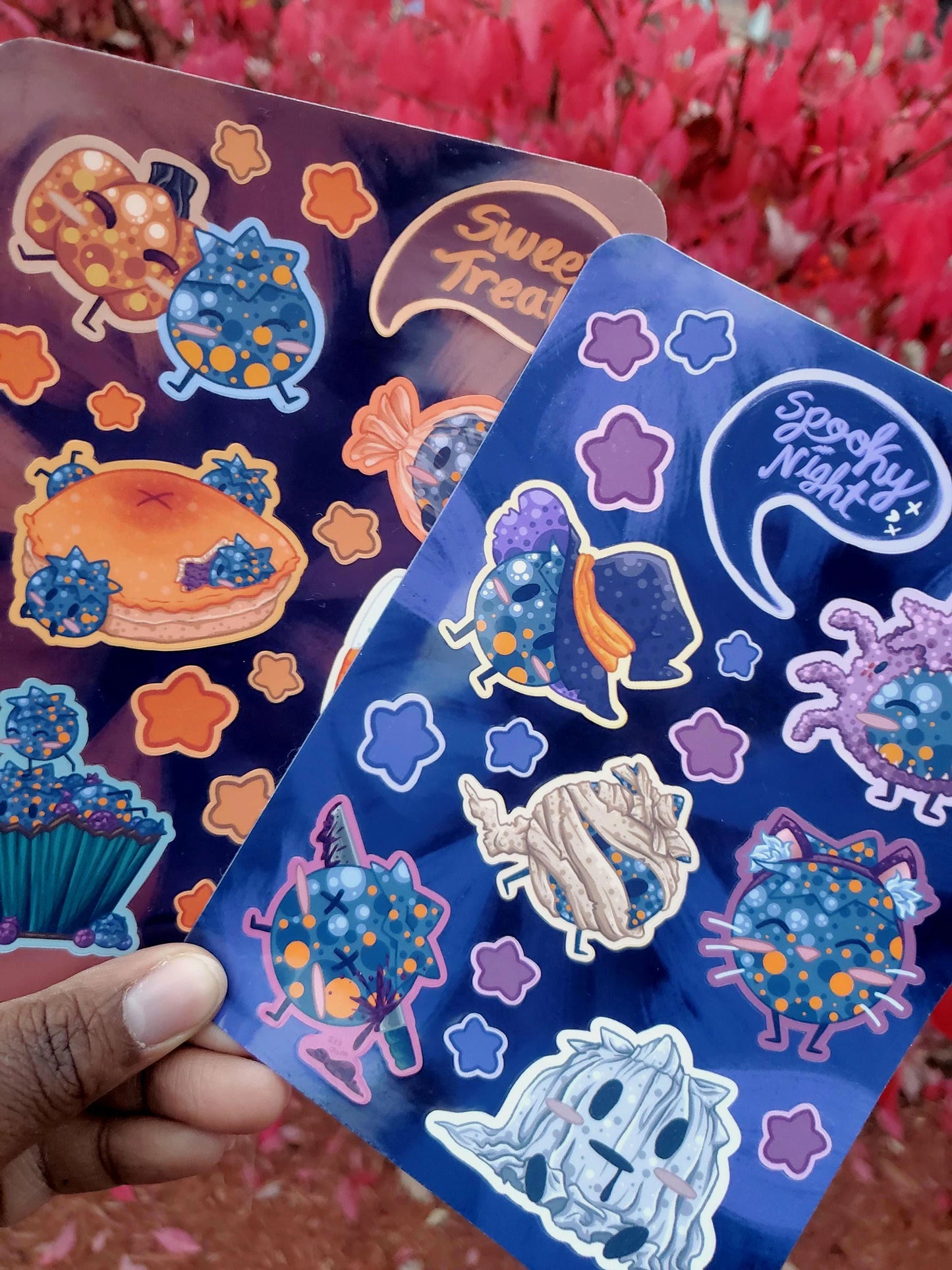 Halloween Sweet Treats & Spooky Night Blueberry Sticker Sheets