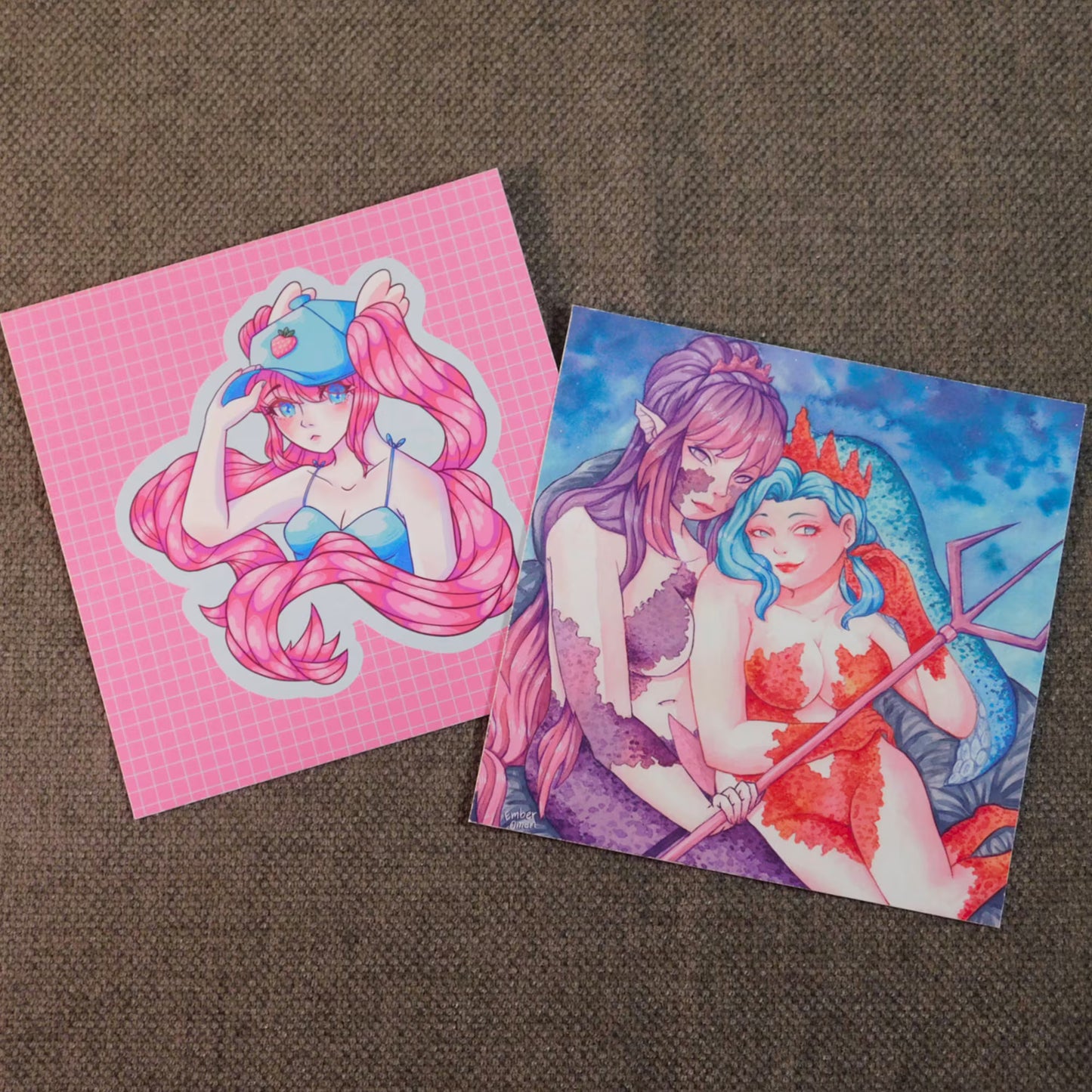 Mermaid and Octopus Art Print