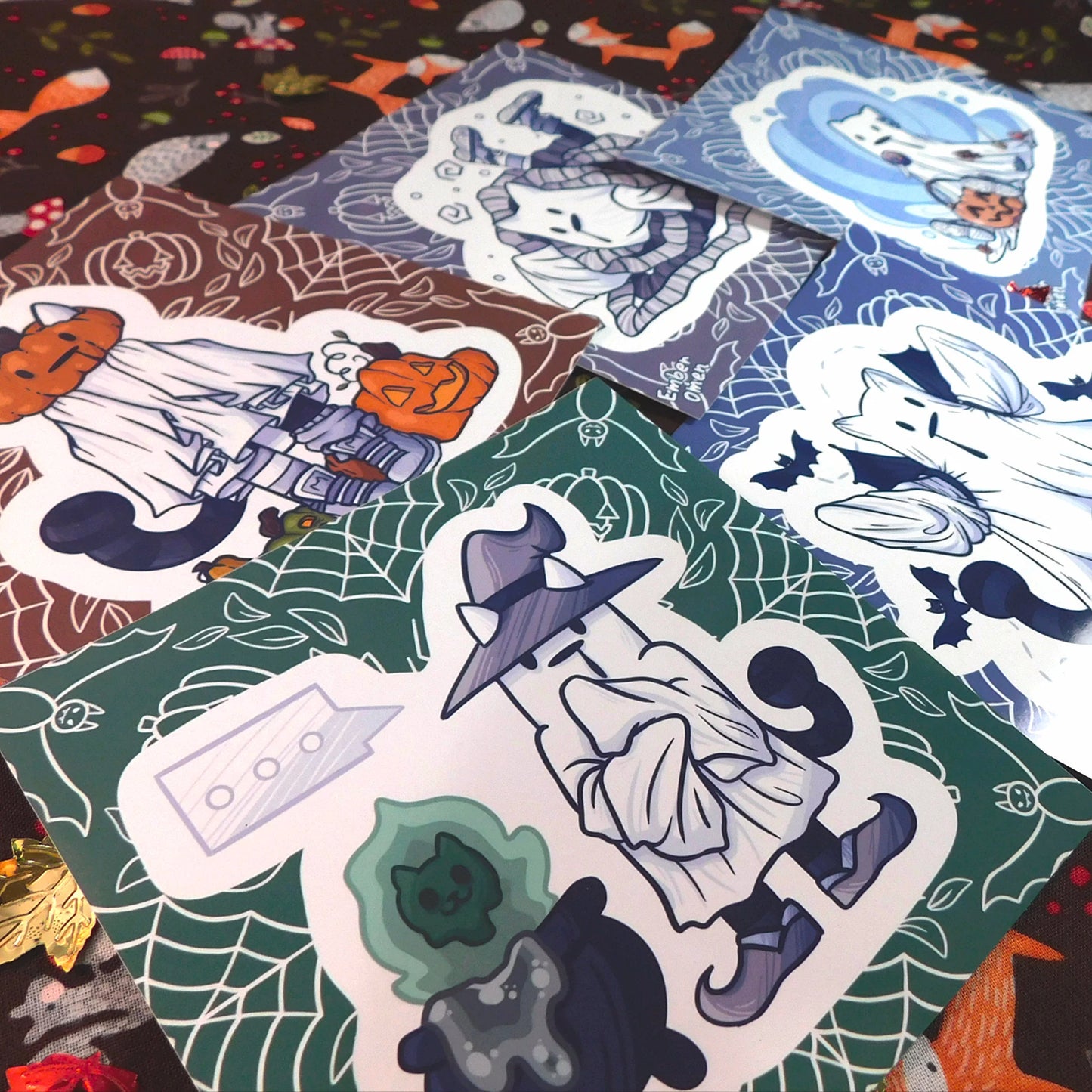 Halloween themed Ghost Kitty Art Prints