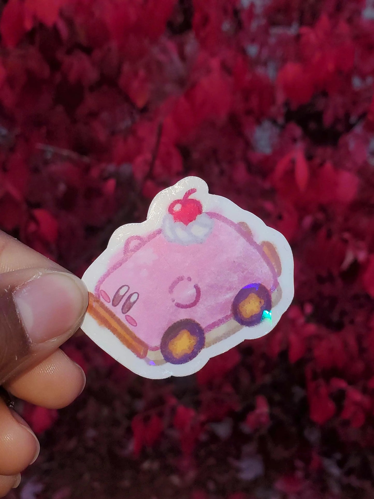 Doodle Kirby Cake Car Sticker