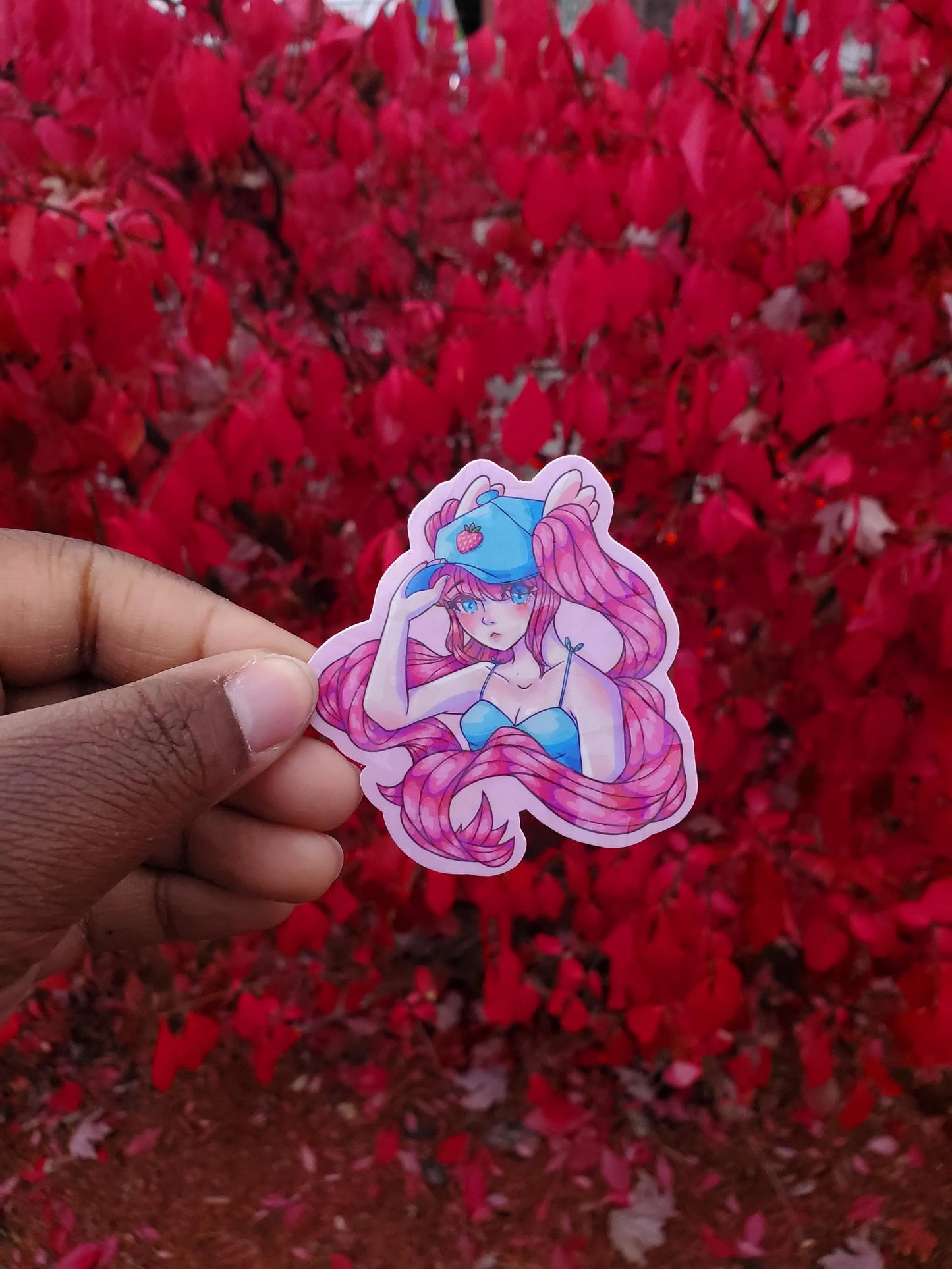 Lily Berry Heart Strawberry Delivery Girl Sticker