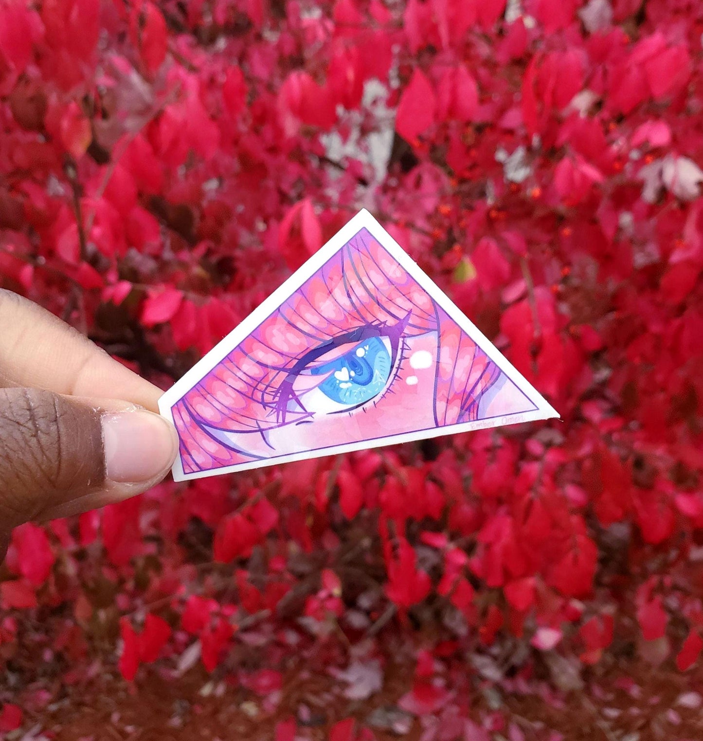 Lily Berry Heart Crystal Eye Sticker