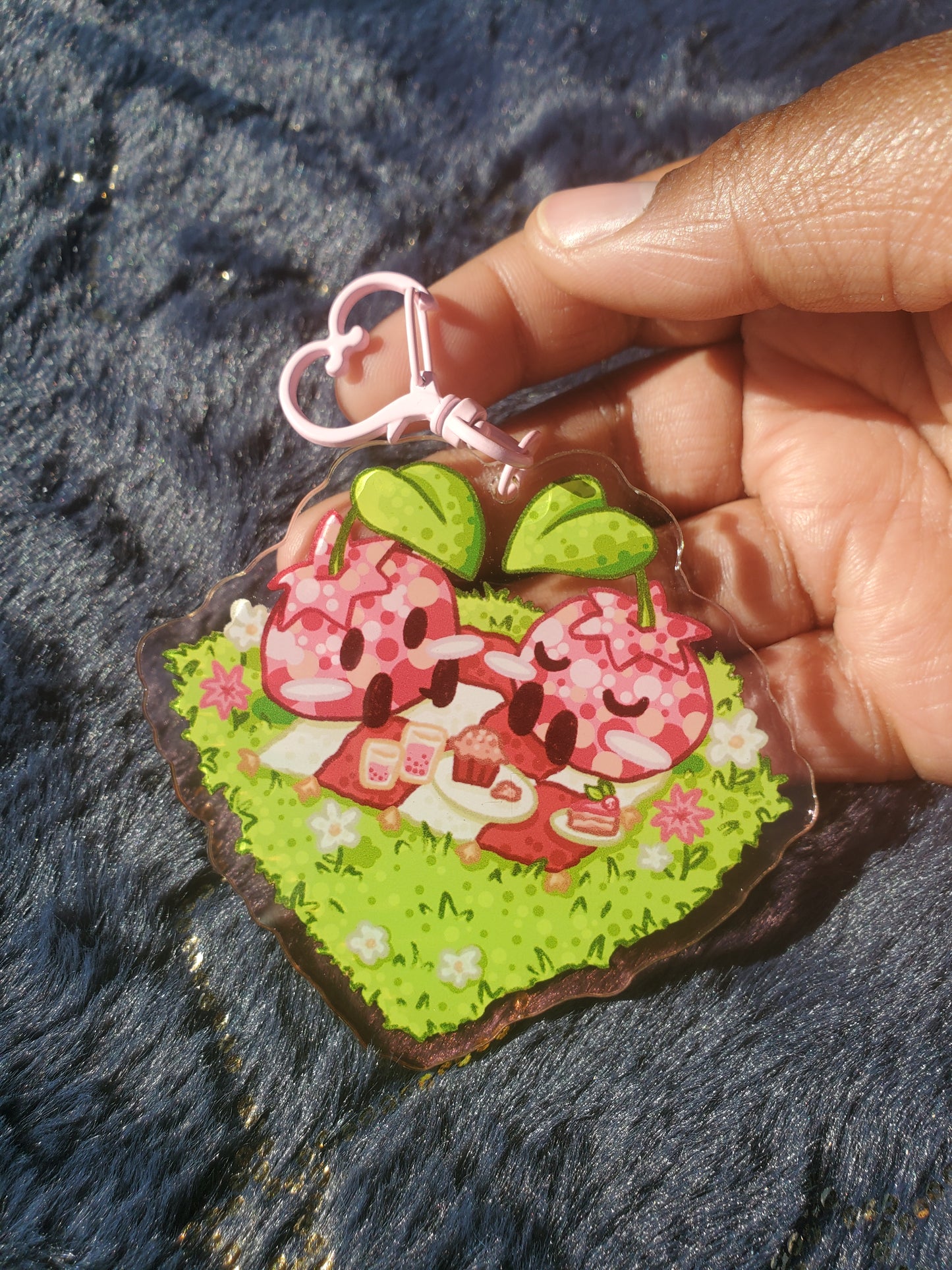 (Pre-order) Pink Blueberry Picnic Date Keychain