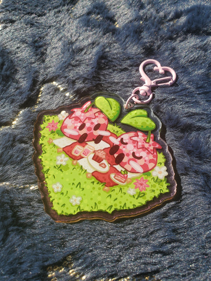 (Pre-order) Pink Blueberry Picnic Date Keychain