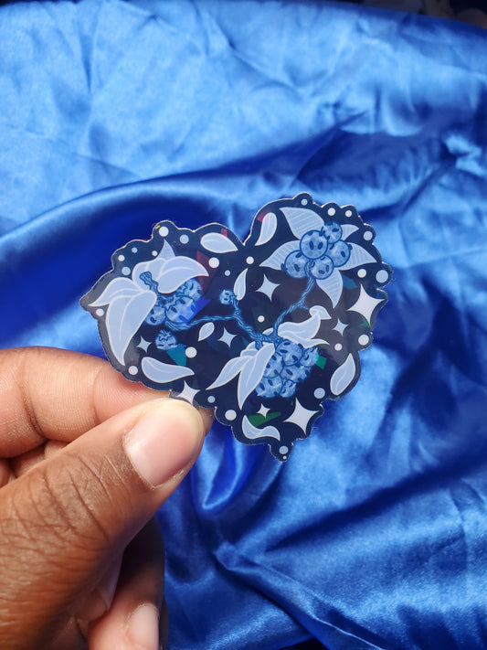 Blueberry Heart Sticker