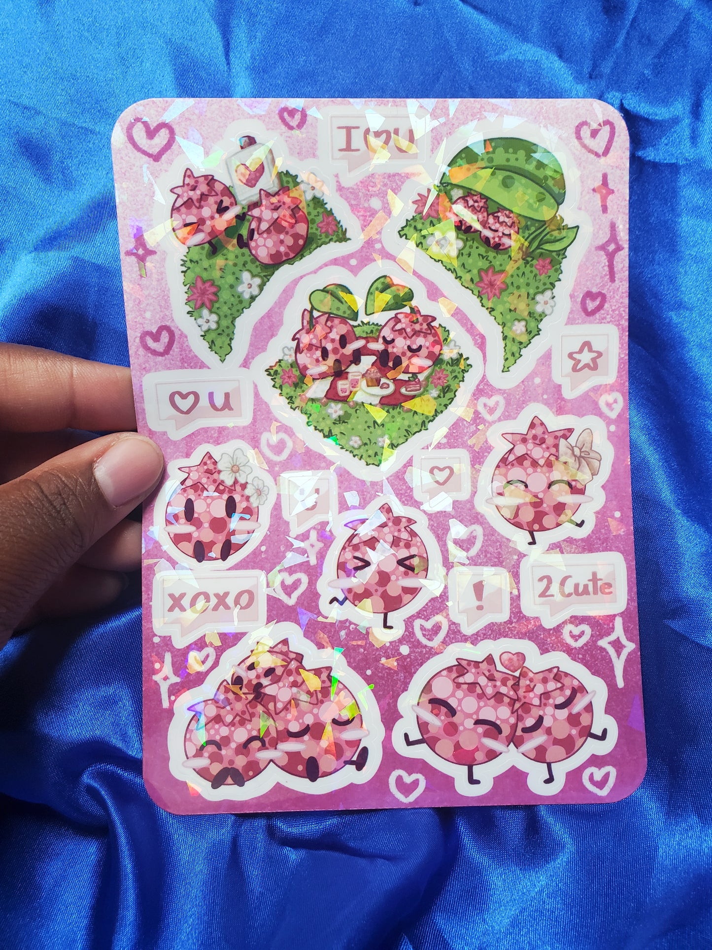 Pink Picnic Blueberry Sticker Sheet
