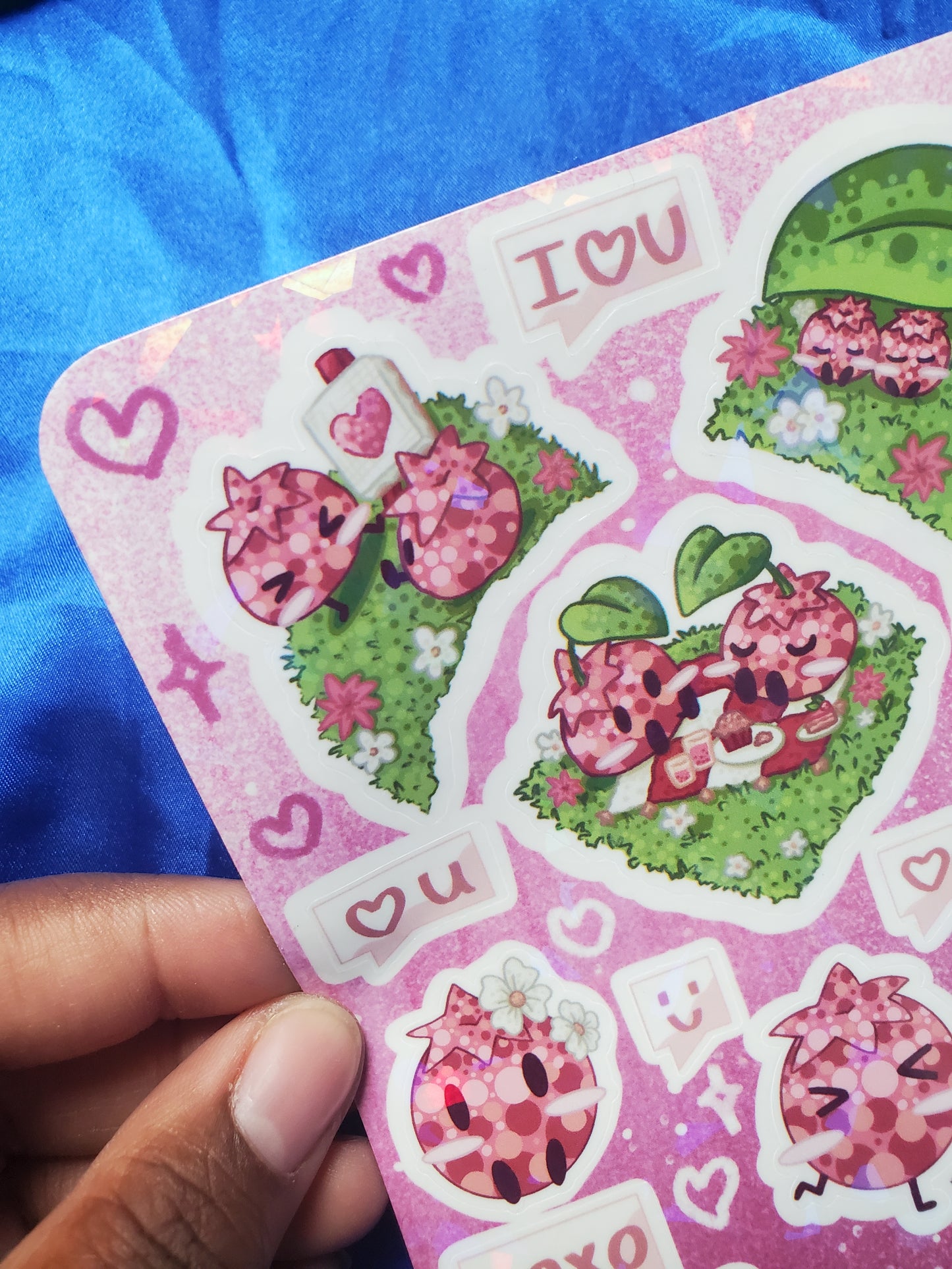 Pink Picnic Blueberry Sticker Sheet