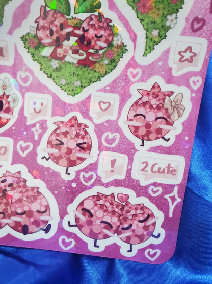 Pink Picnic Blueberry Sticker Sheet