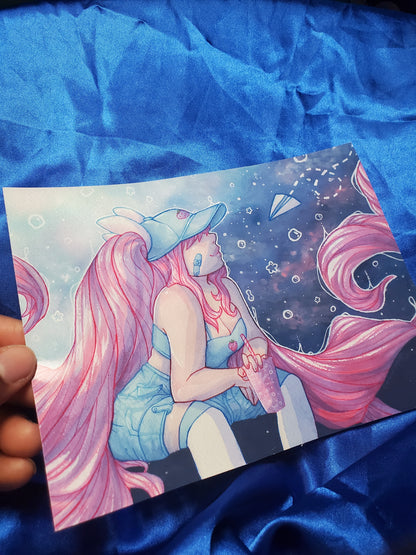 Watercolour Lily Berry Heart Art Print