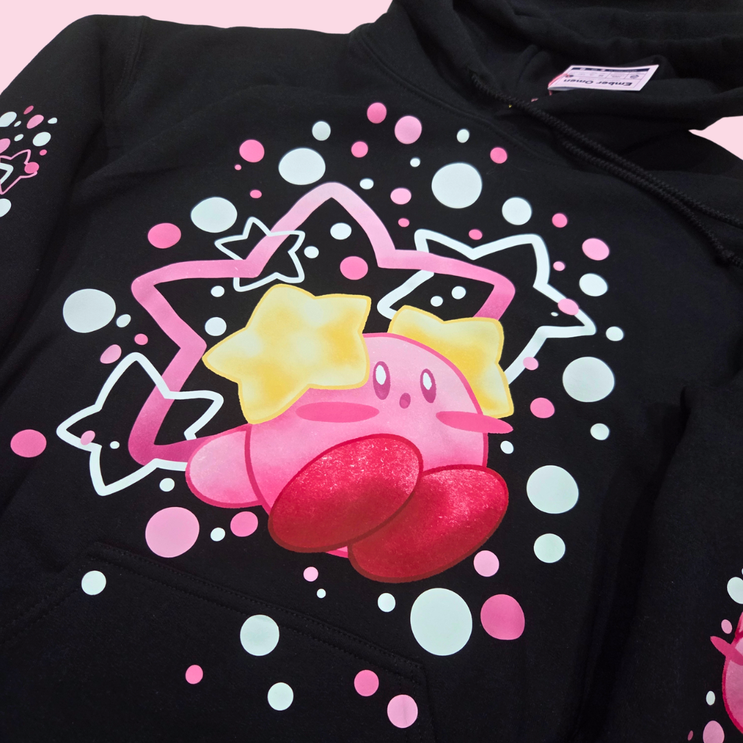 (Pre-order) Doodle Kirby Black Hoodie