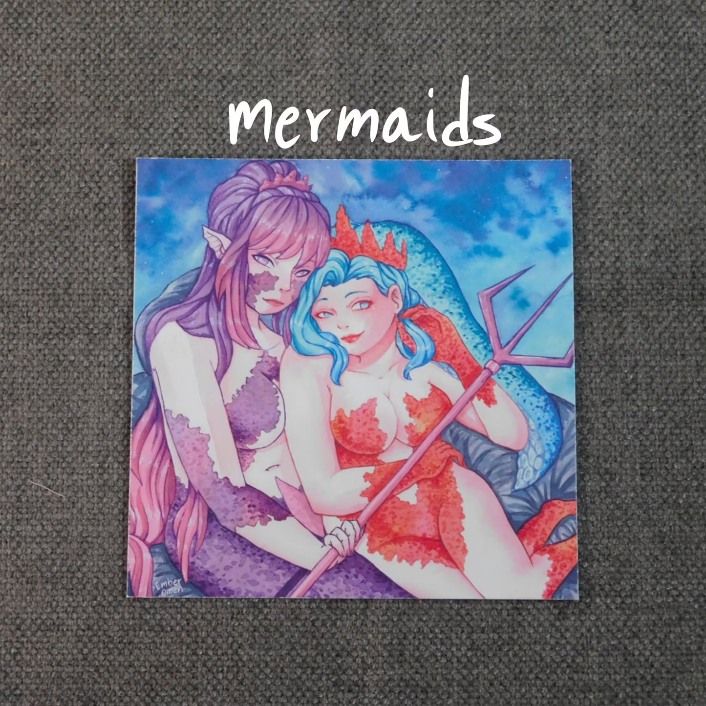 Mermaid and Octopus Art Print