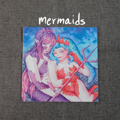 Mermaid and Octopus Art Print