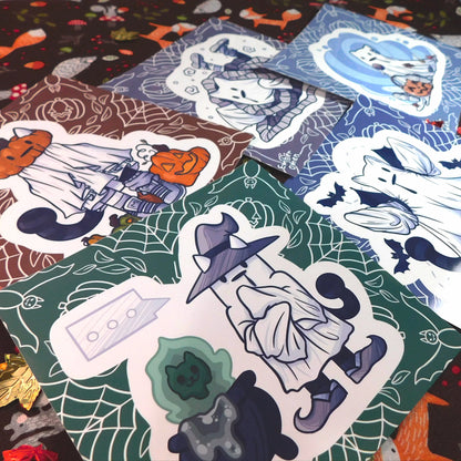 Halloween themed Ghost Kitty Art Prints