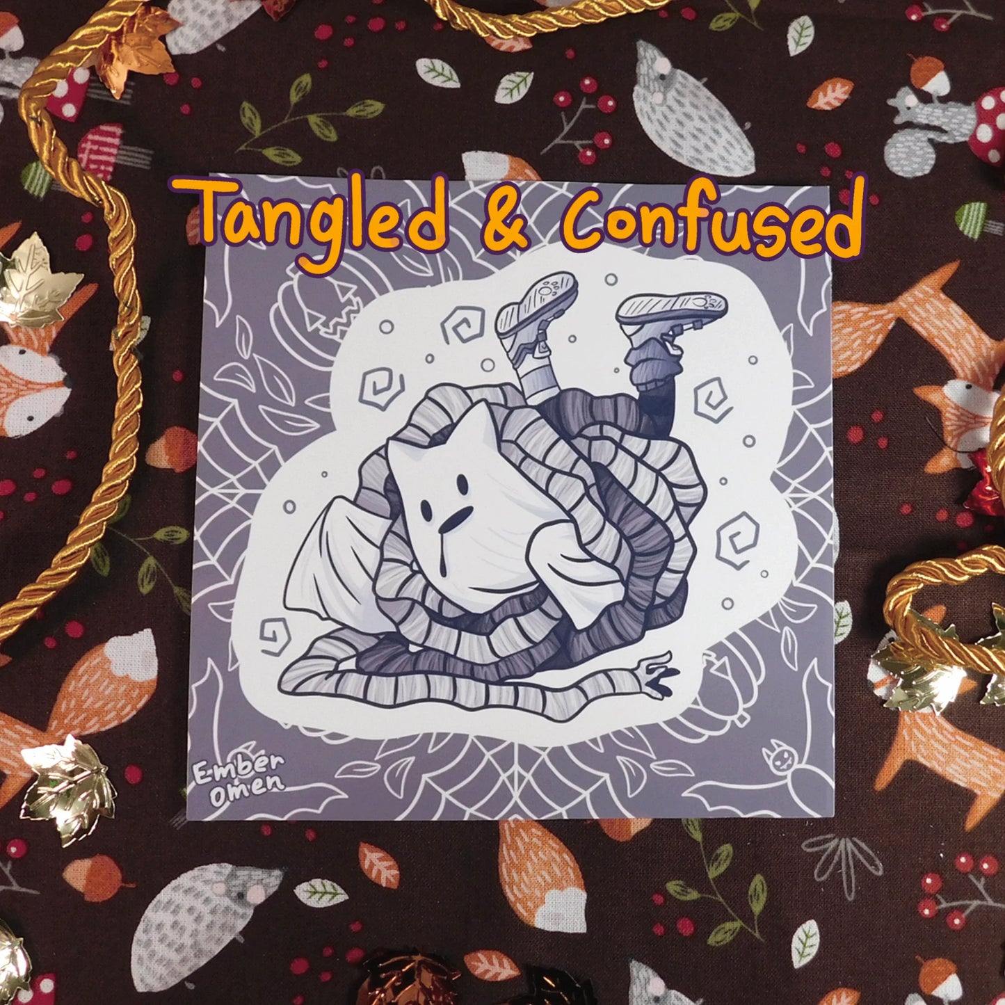 Halloween themed Ghost Kitty Art Prints