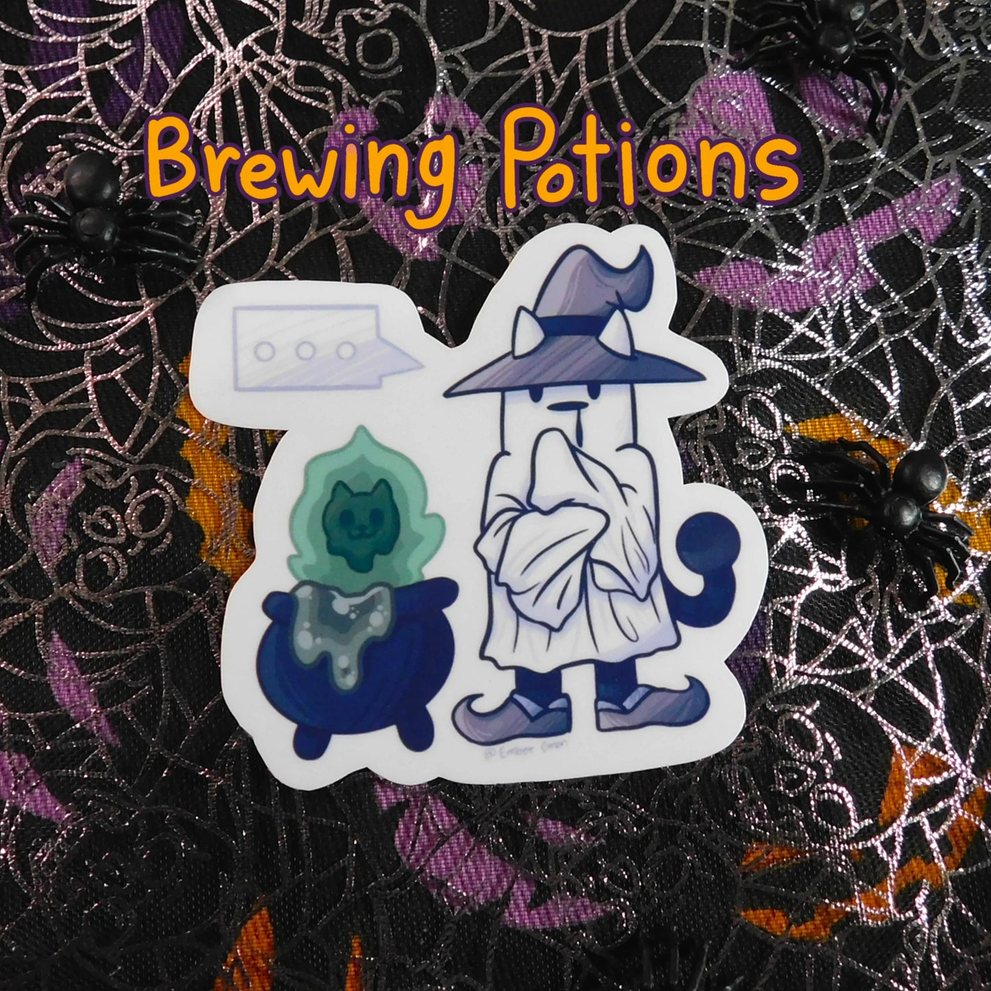 Halloween themed Ghost Kitty Stickers