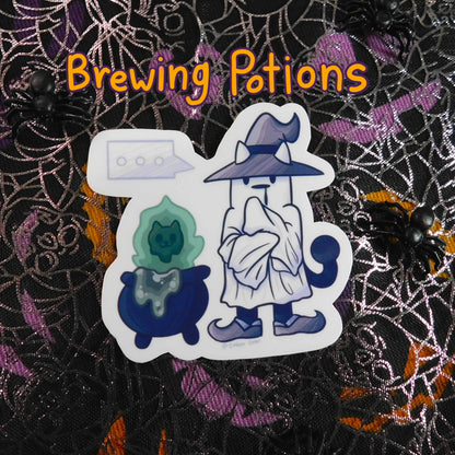 Halloween themed Ghost Kitty Stickers