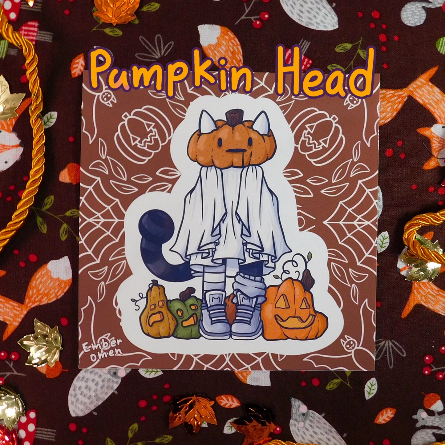 Halloween themed Ghost Kitty Art Prints