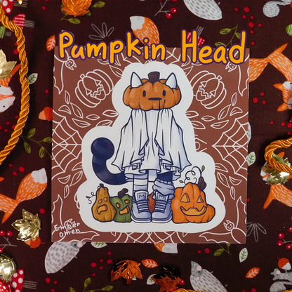 Halloween themed Ghost Kitty Art Prints