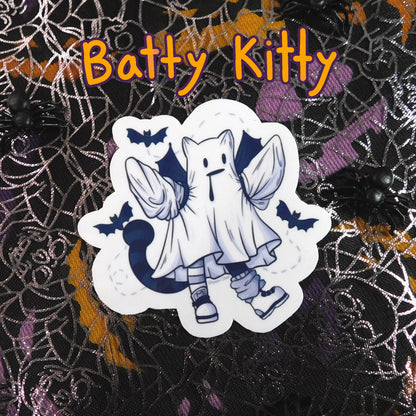 Halloween themed Ghost Kitty Stickers