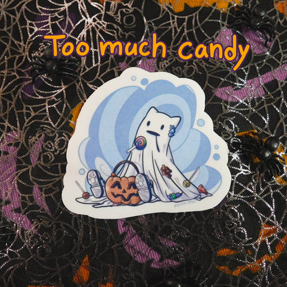 Halloween themed Ghost Kitty Stickers