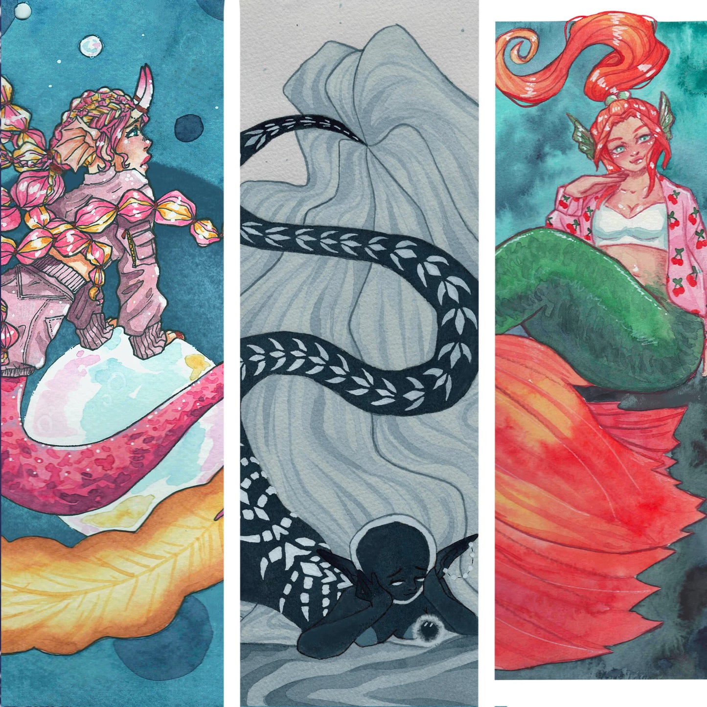 Beta Fish Mermaid Art Print