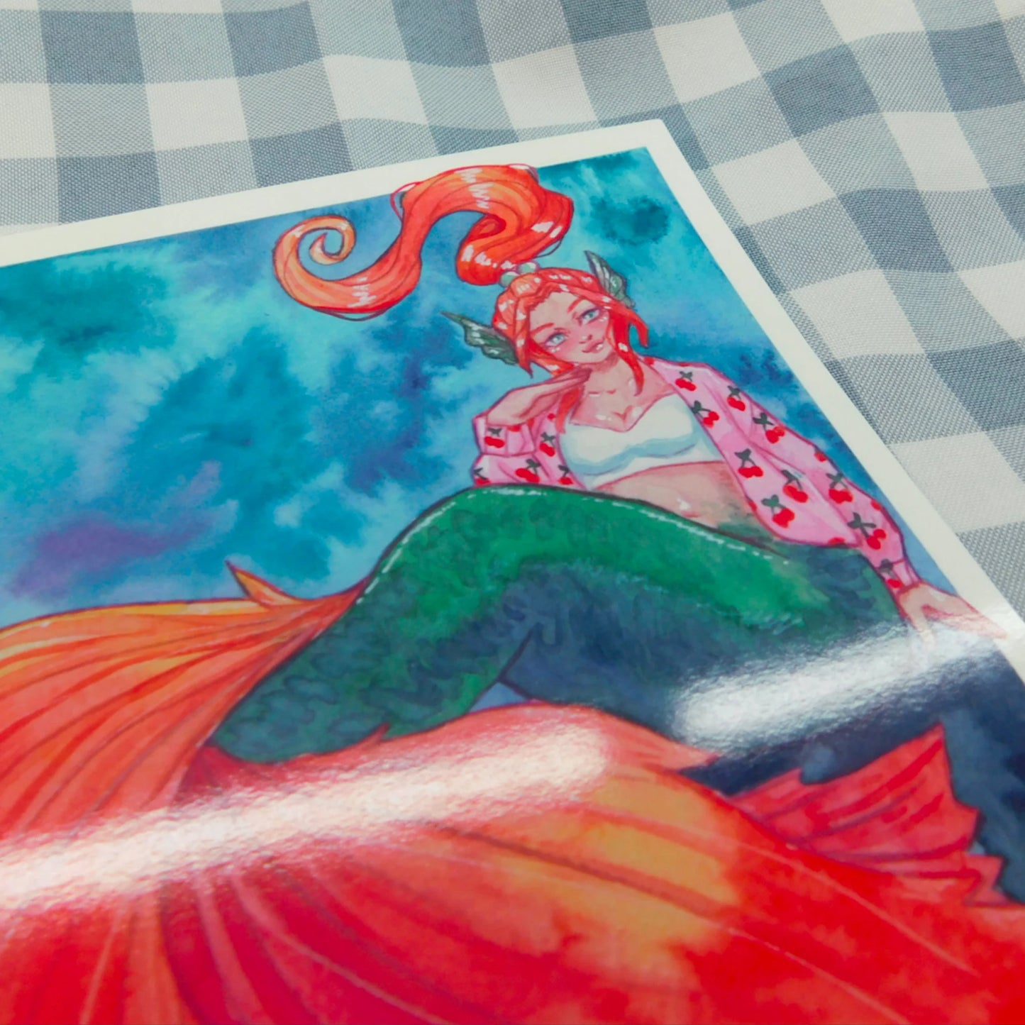 Beta Fish Mermaid Art Print
