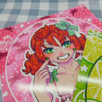 Strawberry and Lime Best Friend Art Print