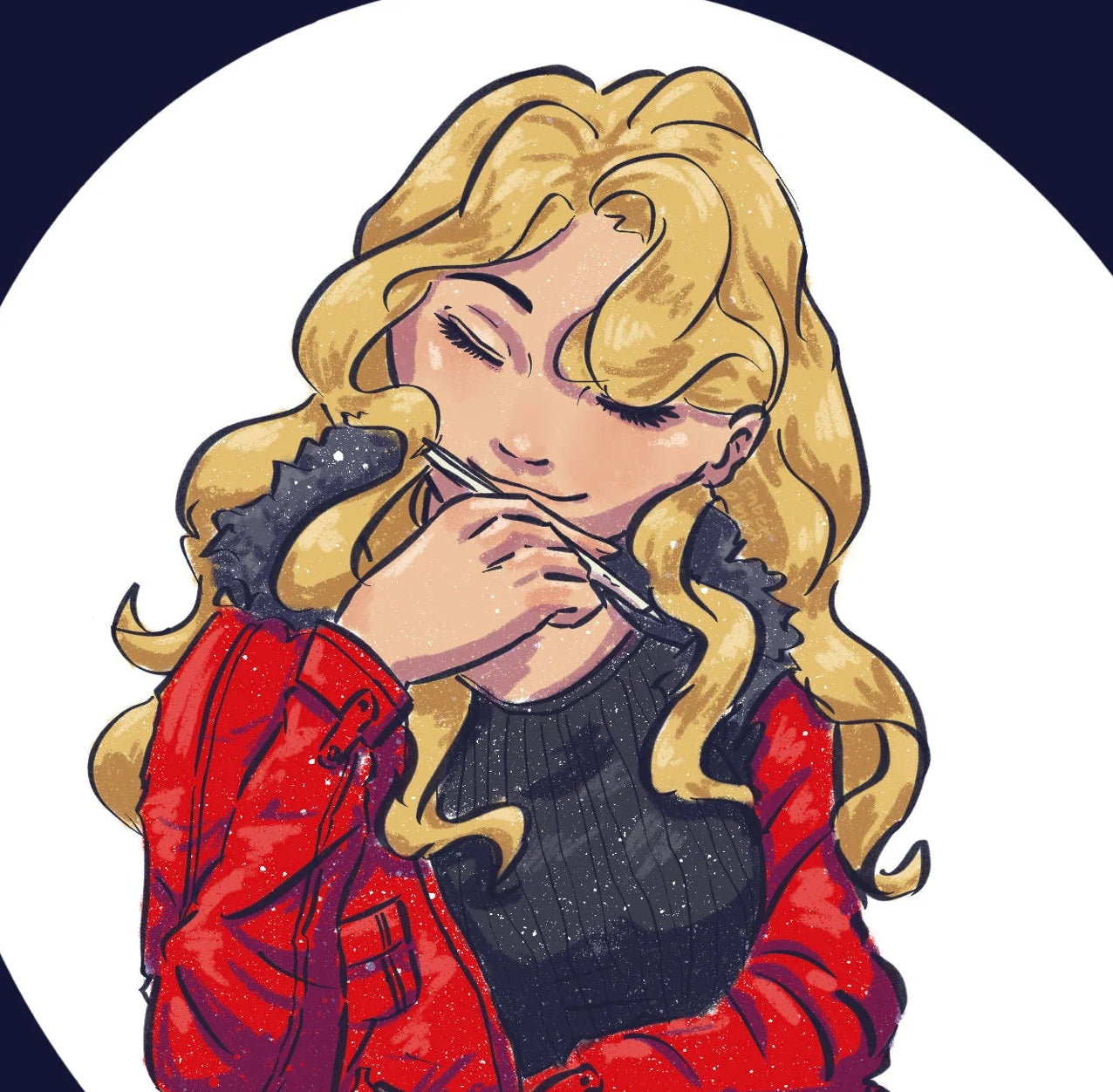 Girl in Red Art Print