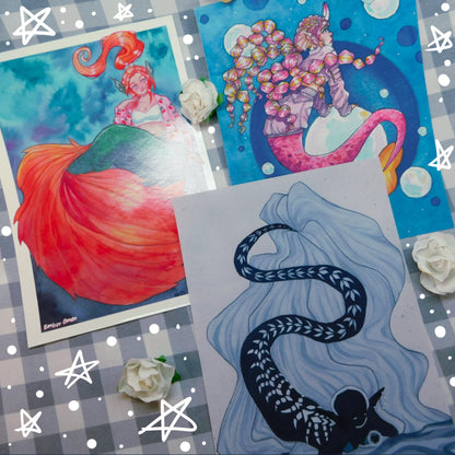 Beta Fish Mermaid Art Print