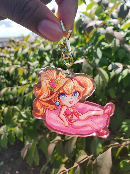 (Pre-order) Beach day Peach Keychain
