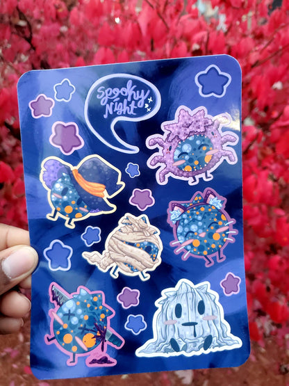 Halloween Sweet Treats & Spooky Night Blueberry Sticker Sheets
