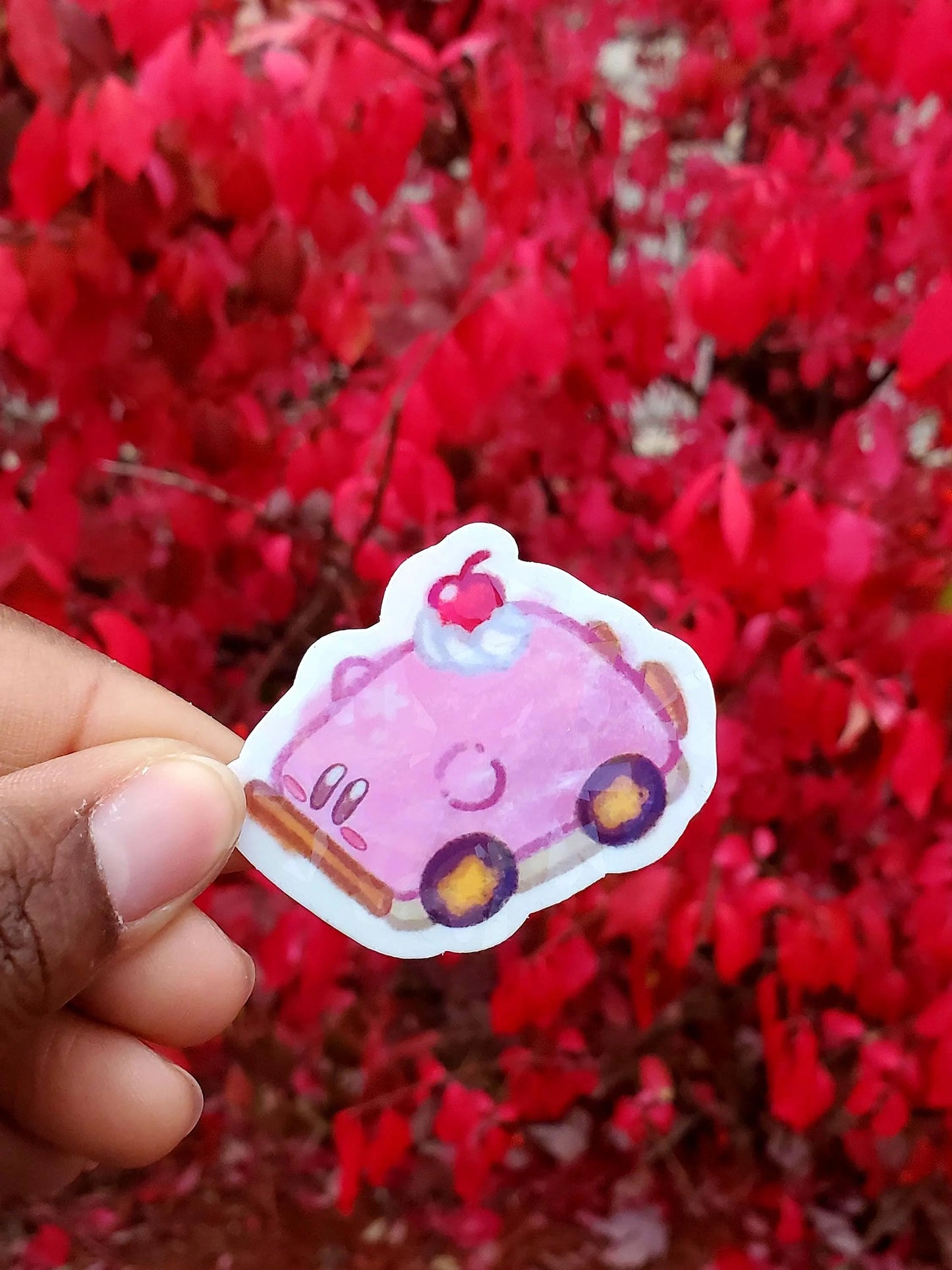 Doodle Kirby Cake Car Sticker