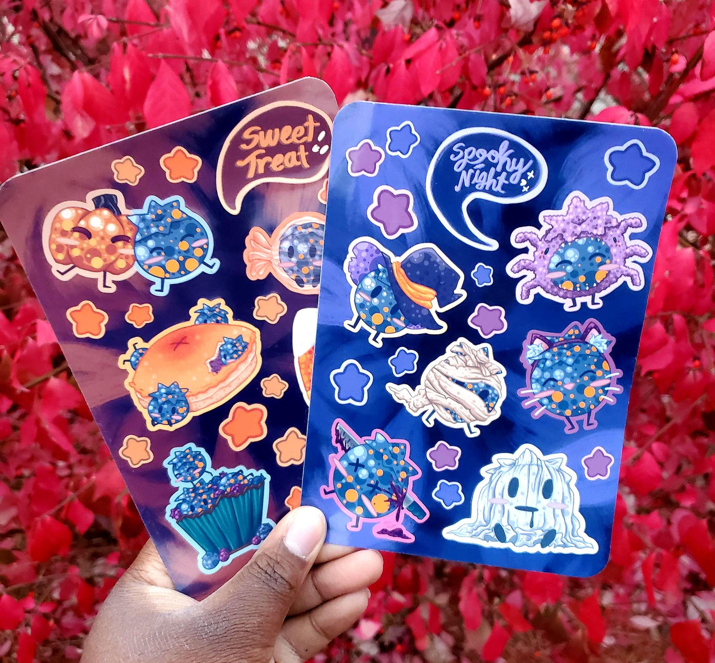 Halloween Sweet Treats & Spooky Night Blueberry Sticker Sheets