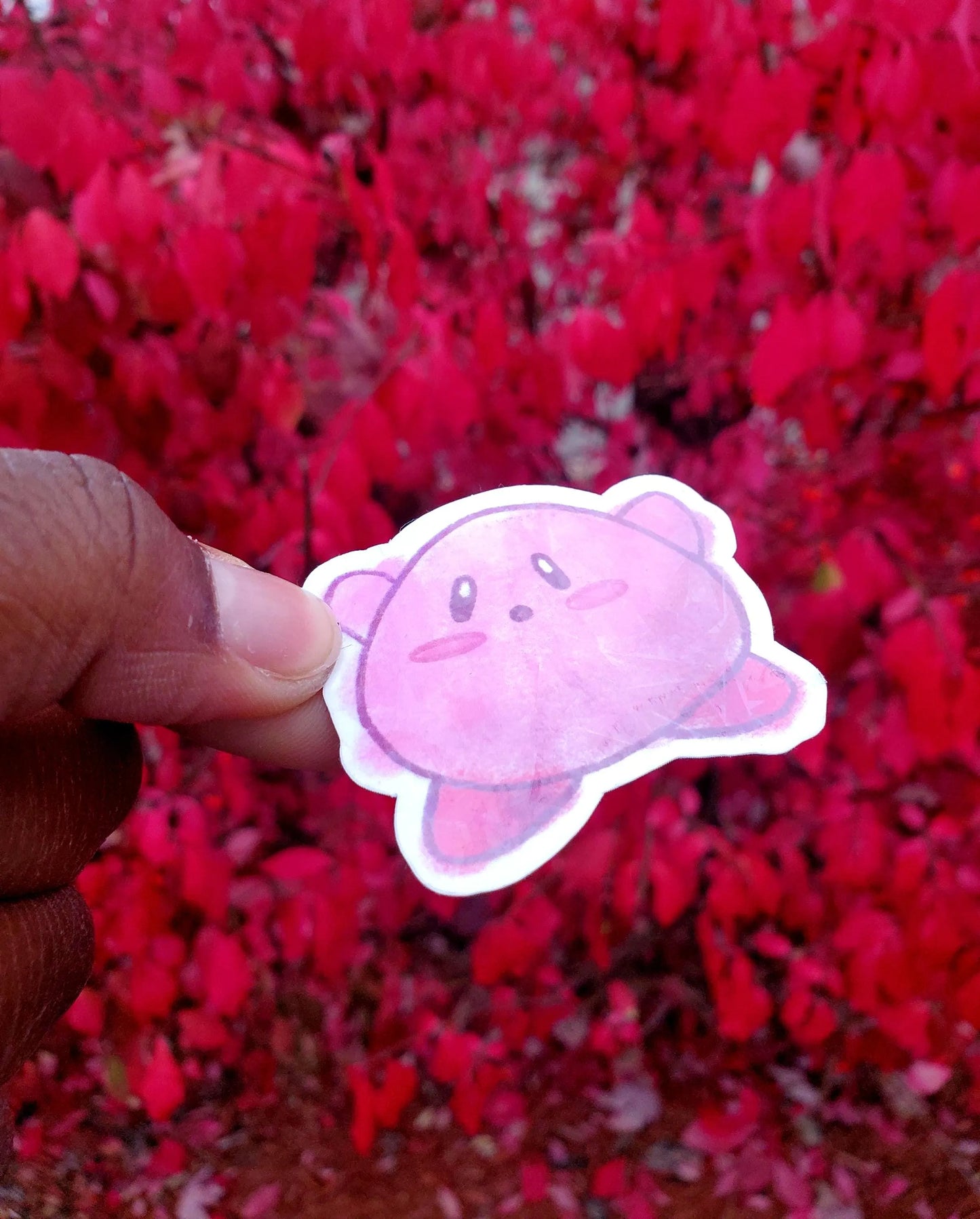 Doodle Poofing up Kirby Sticker