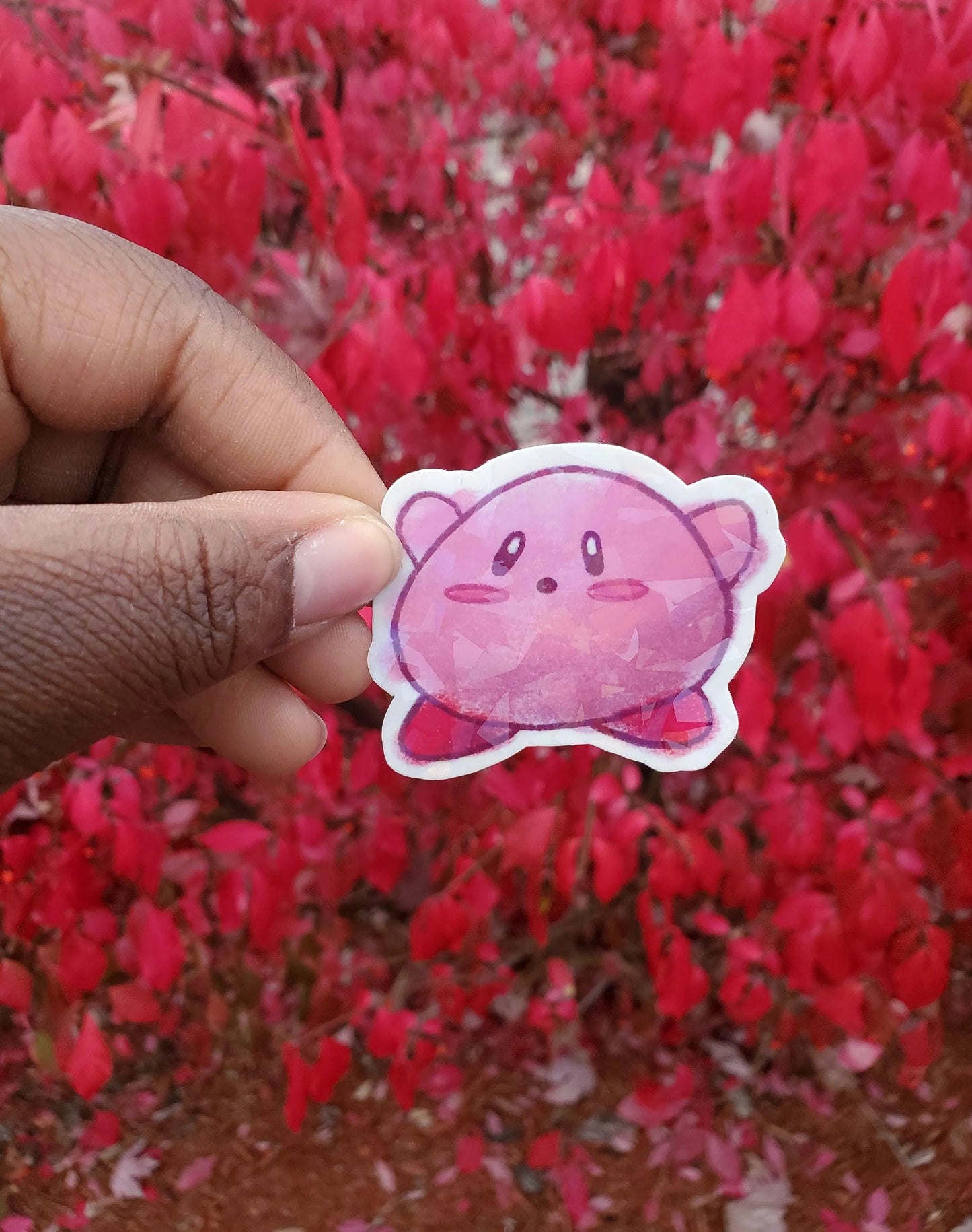 Doodle Poofing up Kirby Sticker