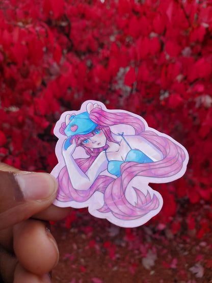 Lily Berry Heart Strawberry Delivery Girl Sticker