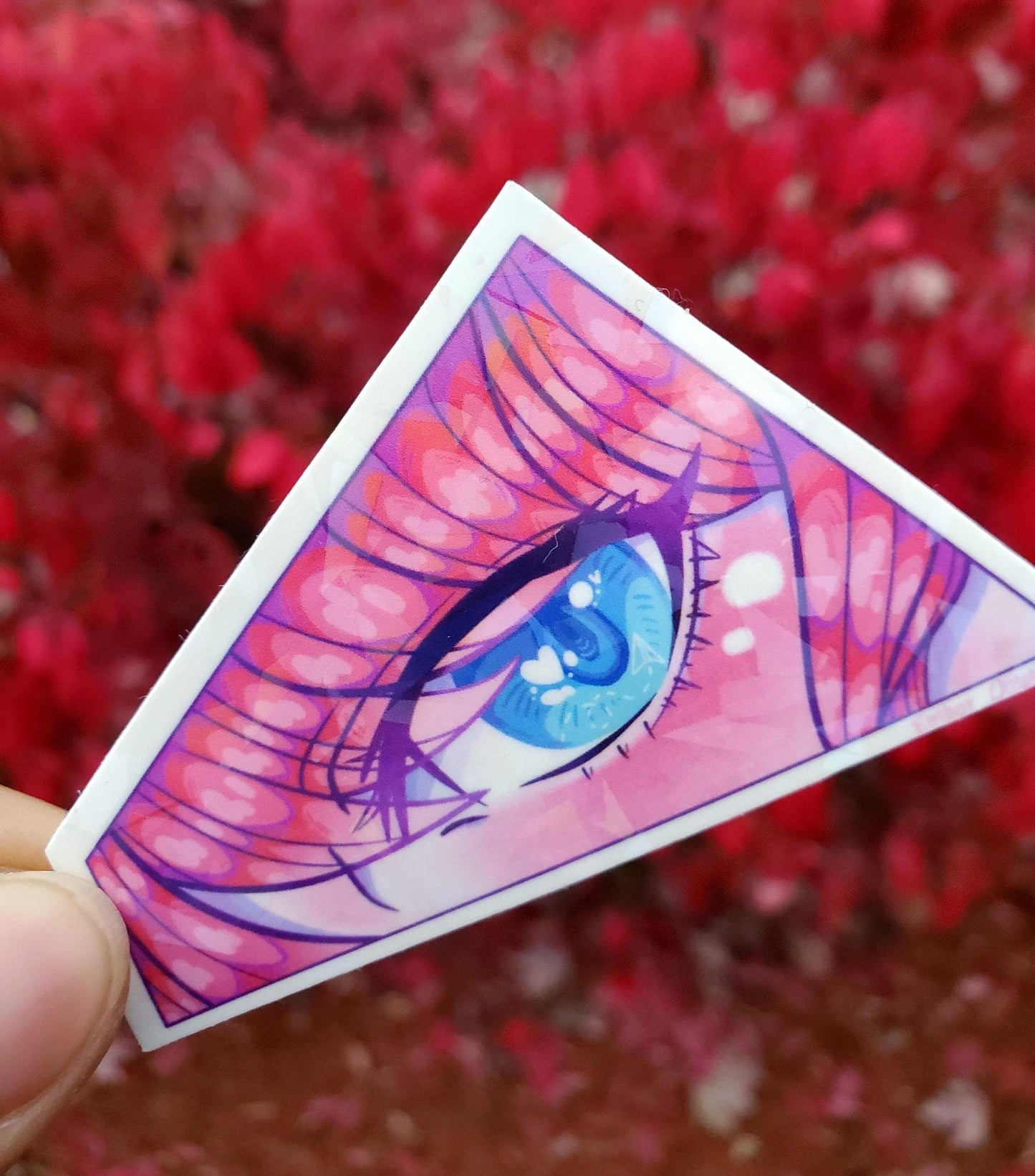 Lily Berry Heart Crystal Eye Sticker