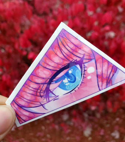 Lily Berry Heart Crystal Eye Sticker