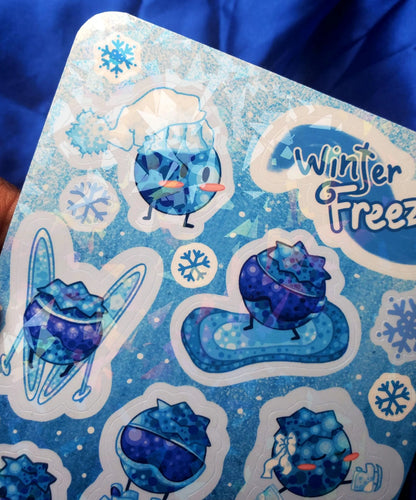 Blueberry Winter Freeze Sticker Sheet