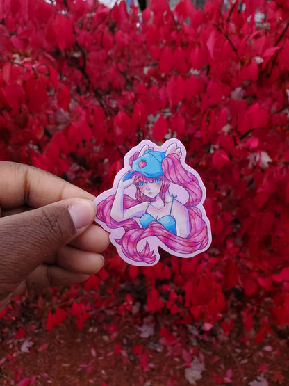 Lily Berry Heart Strawberry Delivery Girl Sticker