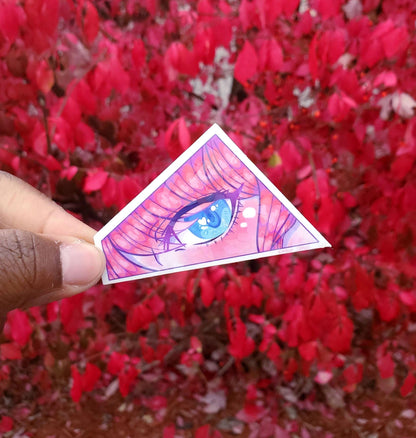 Lily Berry Heart Crystal Eye Sticker