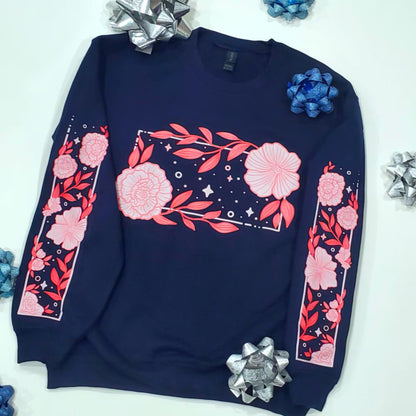 (Pre-order) Pink Garden Navy Blue Crewneck